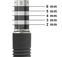 Drill Extension ska inte användas i kombination med instrument som överför vridmoment, som Implant Drivers. Säkerställ tillräcklig spolning när borrförlängningen används.