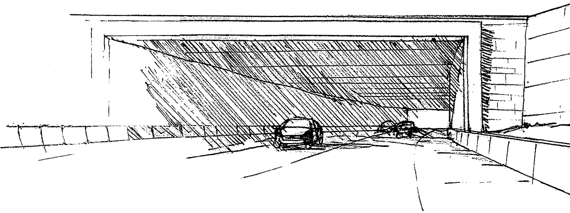 Tunnelramen, gjuten i betong ansluter mot en naturstensbeklädd fasadskiva med lutningen 10:1. Av säkerhetsskäl utformas tunnelmynningar med ett förhöjt liv och räcke ovanpå.