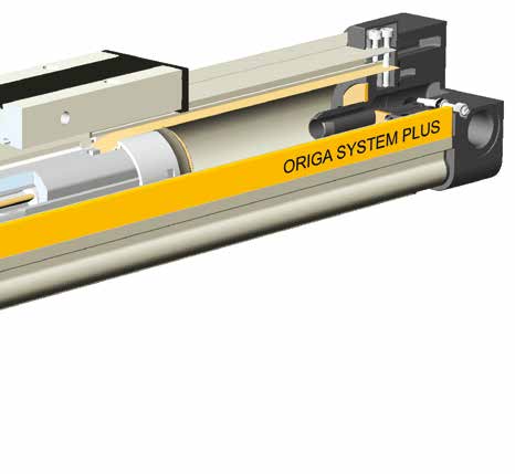 Origa OSP-P Kolvstångslösa cylindrar Renrumsversion certifierad enligt DIN EN ISO 14644-1 BSSTYRNING Kompakt, robust glidstyrning för medelstora laster.