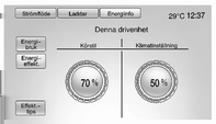 80 Instrument och reglage När det programmerbara laddningssystemet avaktiveras visar skärmen och popup-fönstret för standardladdningsläge statusen - -:- - för den totala laddningstiden.