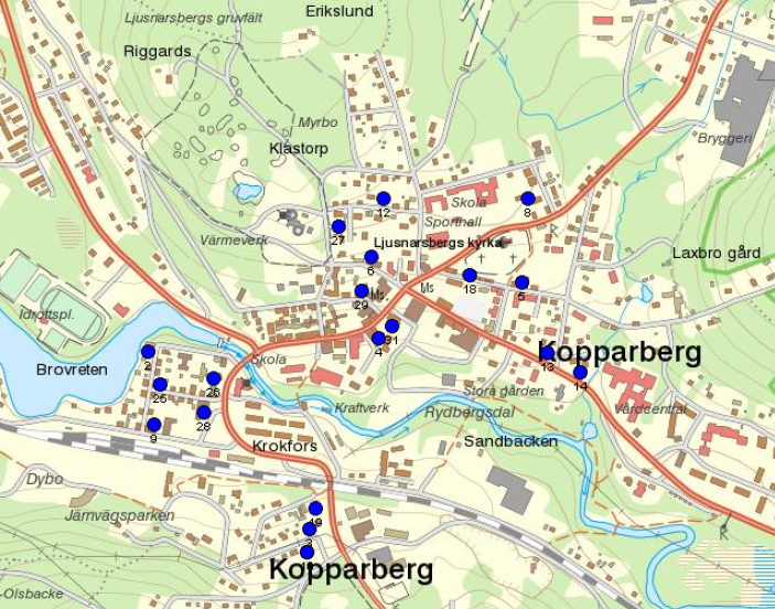 2016-09-26 11 (16) 5 Värdering 5.1 Ortsprismetod BOSTADSDOMINERANDE HYRESHUSFASTIGHETER Det har sedan år 2012, efter gallring med avseende på orena köp m.m., totalt skett 21 lagfarna försäljningar av bostadsdominerande hyreshusfastigheter (typkod 320, 321) i Kopparberg, se karta och tabell nedan.