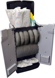 SPILLBOXAR & -VÄSKOR SPILLKIT 90L & 260L Behändiga behållare med spillredskap När olyckan är framme, ta fram sorbenter och övrigt material i denna smarta behållare.