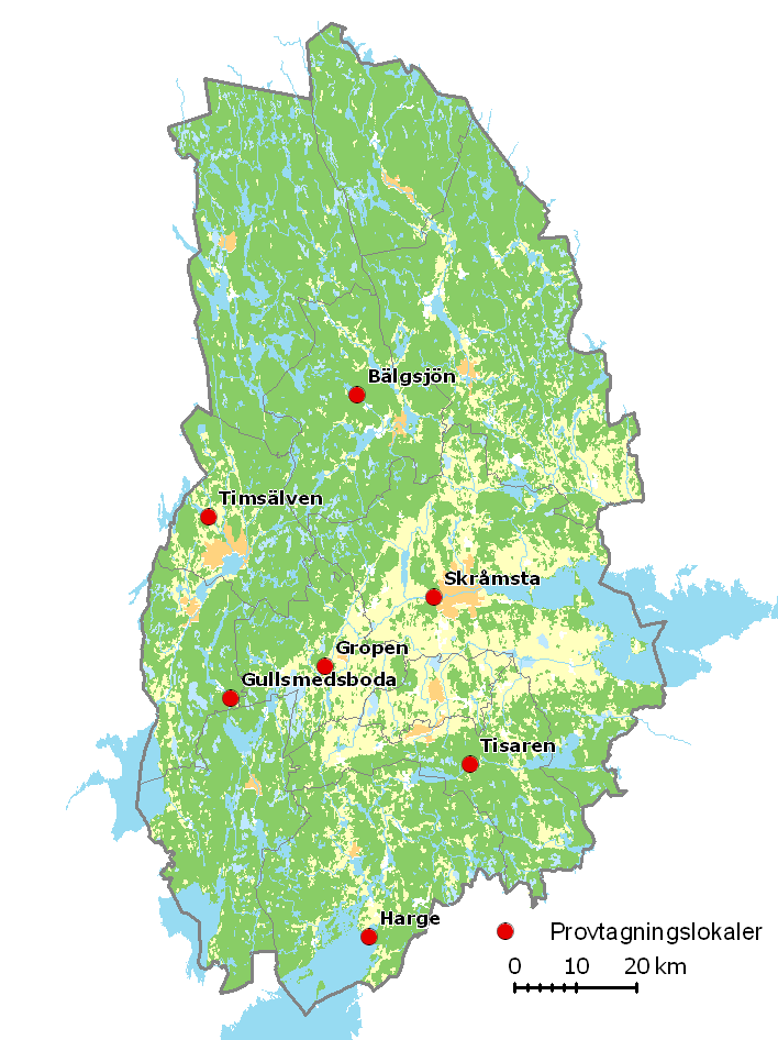 2(4) 2010-01-18 Dnr: 00184-2010 Figur 1. Karta över de ytvattentäkter som provtogs i augusti 2009.