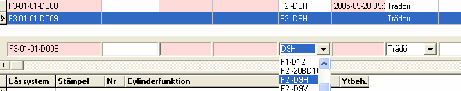 I CW Littra1 specificeras dörrens beslagning på samma sätt som i CW DoorDesign med den skillnaden att man anger antalet dörrar per littra för att kunna göra en mängdning.