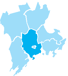 området 4 3 flygavstånd till vissa städer km Tammerfors 143 Åbo 150 Uleåborg 513 Tallinn 101 Petersburg 282 Stockholm 399 Bryssel 1 646 London 1 847 2 1 5 grannkommuner 1 Helsingfors, 2 Vanda, 3