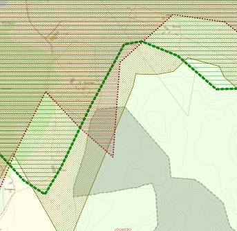 morgondagens webbkartografi? Jönköping, Lekarebo 3 st. överlappande Riksintressen. Ursprungsskärmskala i QGIS 1:2 500.