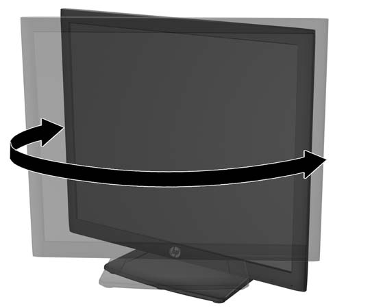 Justera bildskärmen 1. Luta bildskärmens panel framåt eller bakåt för att ställa in den i bekväm ögonhöjd. Bild 2-7 Luta bildskärmen 2.