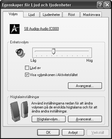 Använda datorn Så här ändrar du högtalarvolymen från Kontrollpanelen: 1. Klicka på Start-knappen. 2. Klicka på Kontrollpanelen. 3.