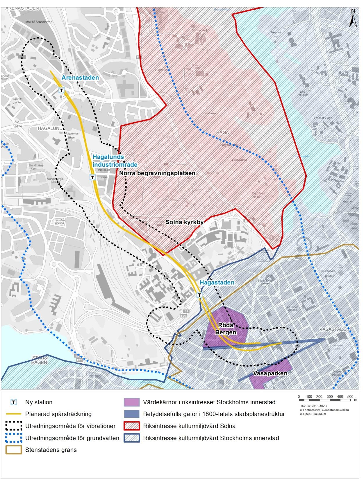 Stockholms stad Värdefulla helhetsmiljöer Riksintresset för kulturmiljövård Stockholms innerstad med Djurgården [AB 115] Stora delar av utredningsområdet ingår i riksintresseområdet för