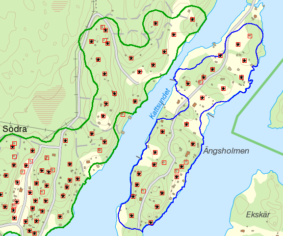 3.2.3 Fritidshusområden Byggnadskroppar utan befolkning och med rätt typkod buffras och slås samman i kluster. Där antalet fritidshus är minst 50 bildas fritidshusområden.