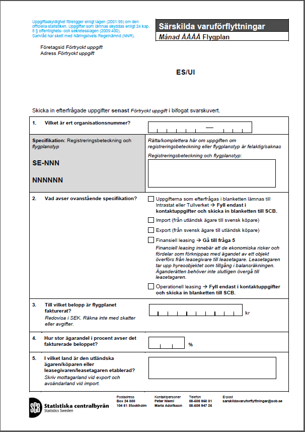 Ekonomisk statistik SCBDOK 63(81) Särskilda