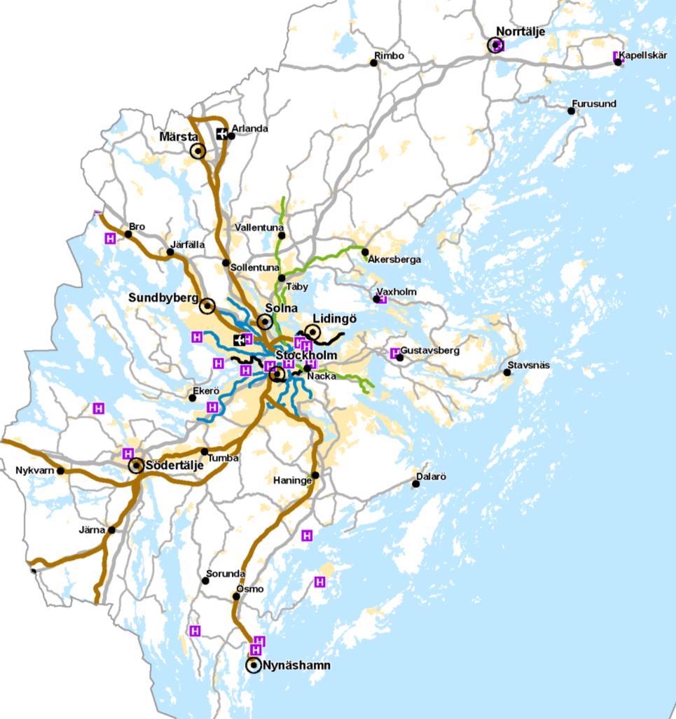 Brister Region Stockholm Trängselproblem vid infarterna till Stockholm Dålig kapacitet i kollektivtrafiken mot Nordost och Nacka/Värmdö Trängsel inom centrala Stockholm Utsläppstak