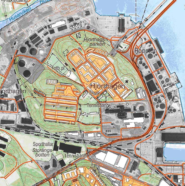 BILAGA A RAPPORT 39 (116) 5.4 Avstånd till bostäder Avståndet mellan Värtaverkets norra tomtgräns och närmaste bostäder i Hjorthagen är knappt 50 meter.