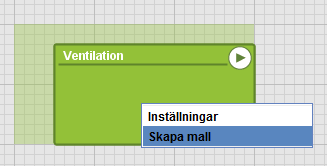 4.2.1 Skapa mall av en underapplikation 1. Högerklicka på en applikation och välj Skapa mall. En mall är en ögonblicksavbildning av hur applikationen ser ut just nu. 2.