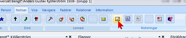 Personöversikt Lägg till bild I PÖ markera fliken Notiser Klicka på lämplig ikon för att lägga till Bild Alternativt