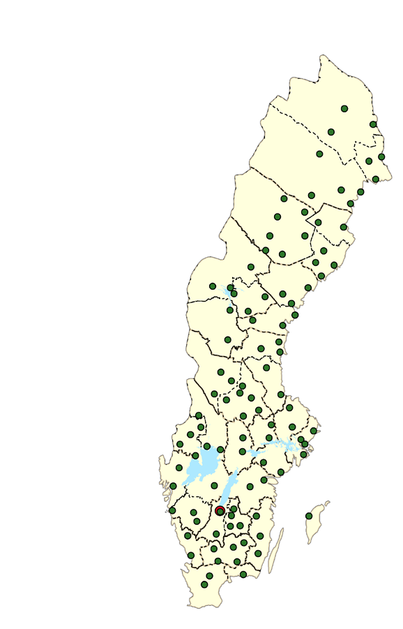 Bilaga 7 Appendix 7 Figur 1 Skogsstyrelsens distriktsindelning Swedish Forest Agency s local districts Länsgräns County border Distriktsgräns District border