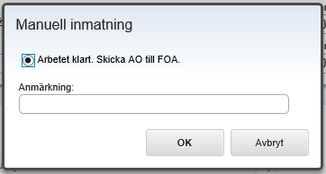 RUTINBESKRIVNING MAXIMO 43 (76) ändringen väljas. Fältet är obligatoriskt om det är dokumentändring vald på arbetsordern. 9 Skicka AO vidare Om arbetet är utfört och avrapporterat.