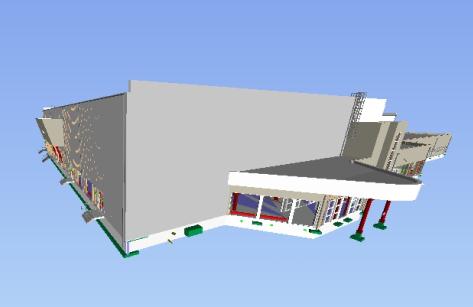 Figur 2. En 3D-modell där slutprodukten av Fortnox Arena visualiseras (Bodelsson-Rydberg 2012).