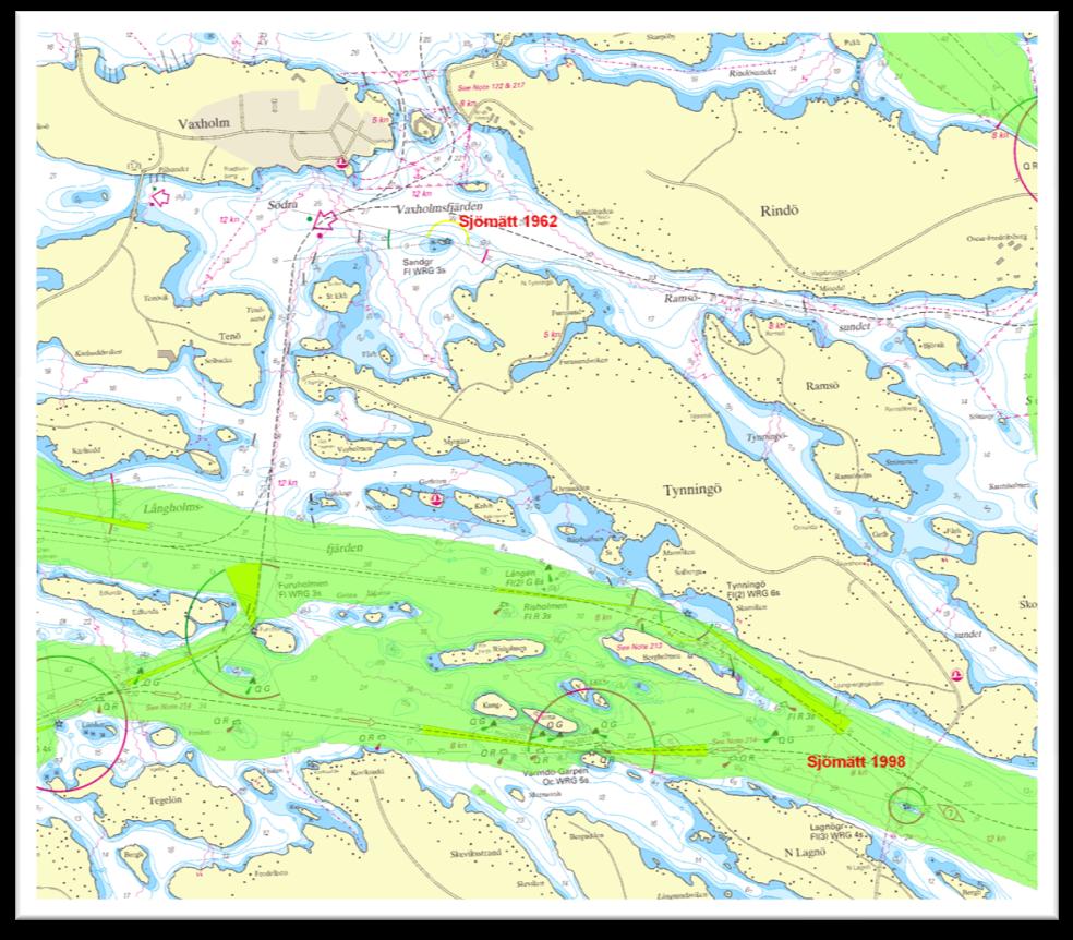 4.4 Vattendjup Sjöfartsverket har vissa delar av Lagnösund inmätta. Se karta i figur 10. I senare skede krävs full klarhet i vattendjupet för färjelägena.