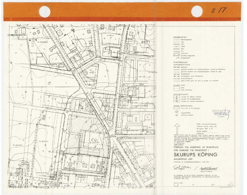 Planbeskrivning 4 (20) DETALJPLANER För området gäller detaljplan nr 17, Förslag till ändring av stadsplan för område vid femkorset i Skurups köping, fastställd av Länsstyrelsen 1967-12-22.