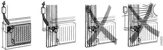 Termostatens givarelement måste alltid kunna avkänna den cirkulerande rumsluftstemperaturen. Radiatortermostatens utförande (RTN51 / / RTN81*) väljs efter detta kriterium.