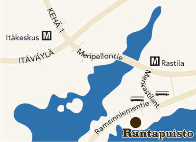 med kännetecken Jouko-kaupunginosalinja" som avgår från Nordsjö metrostation mot Rantapuisto med start kl 08.27 och med en avgång per time.
