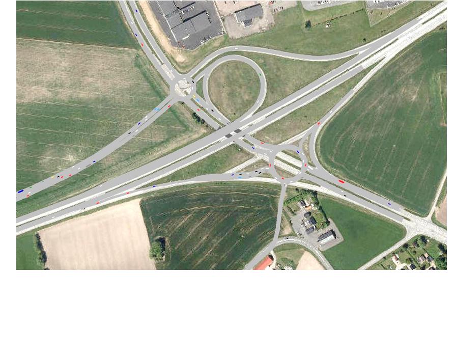 Cirkulationsplats med två körfält från avfartsrampen samt med anslutning till Byholmsvägen: Detta alternativ innebär en något större tvåfältig cirkulationsplats där även Byholmsvägen får en