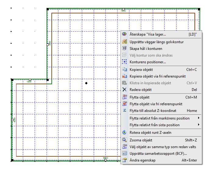 13.08.2012 Kapitel 2... 11 DDS-CAD Arkitekt 7 Vägg/golv Hur när det inte stämmer... Är resultatet annorlunda än det som visas på ovanstående skärmbild, kan golvkonturen justeras.