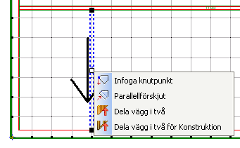 18... Kapitel 2 13.08.2012 Vägg/golv DDS-CAD Arkitekt 7 Nästa vägg ska ritas fram till insida av höger yttervägg.