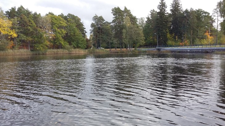 Bilderna visar stora utloppet med bräder. Vi skulle vilja ta bort en eller flera av bräderna här för att klara ihållande regn och vårfloden och få en mer aktiv reglering (utan dom).