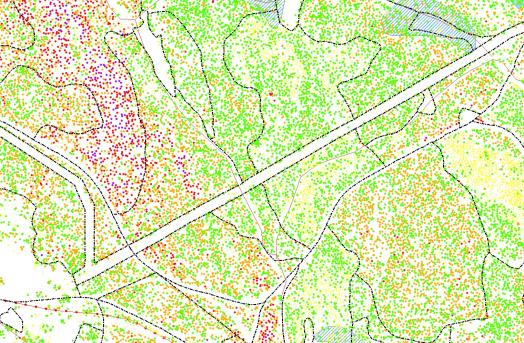 Datoriserad och manuell gallring bör kombineras i skog med koordinatsatta träd Mats Hagner 2014-02-11 Oslomarka med sina 18 000 hektar har beskrivits med laserskanning från lågflygande plan