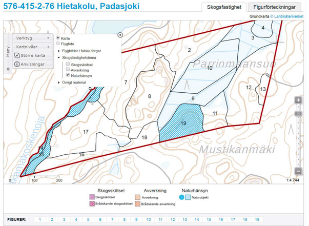 Naturhänsyn Under fliken Naturhänsyn ser du de naturobjekt som finns på din skogsfastighet och som Skogscentralen känner till.