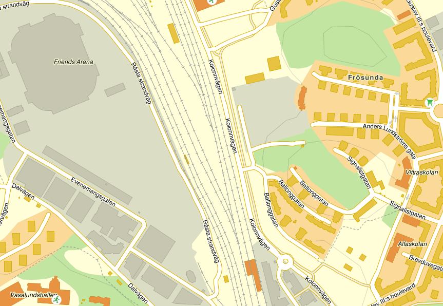 Den nuvarande fastighetsägaren avser att bebygga fastigheten med en större kontorsbyggnad, delvis omgiven av parkeringsplatser, samt med underliggande parkeringsgarage.