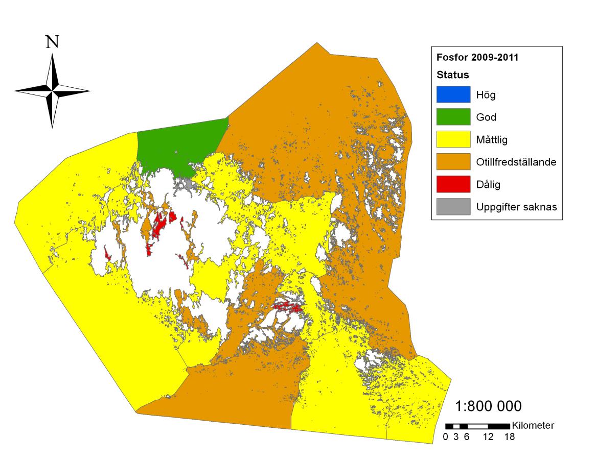 450 400 350 300 250 200 150 100 50 0 Ytterskärgård: Tot-N 2000-2002 2003-2005 2006-2008 2009-2011 Figur: Statusklassificering för fosfor i Ålands kustvatten.