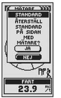 2.2 SIDAN MED MÄTARE Hur man använder Sidan med mätare Kompass Bäring Välj alternativ Pilinställningar Till höger om kursen Sidan med mätare Sidan med mätare visar en kompass som pekar i