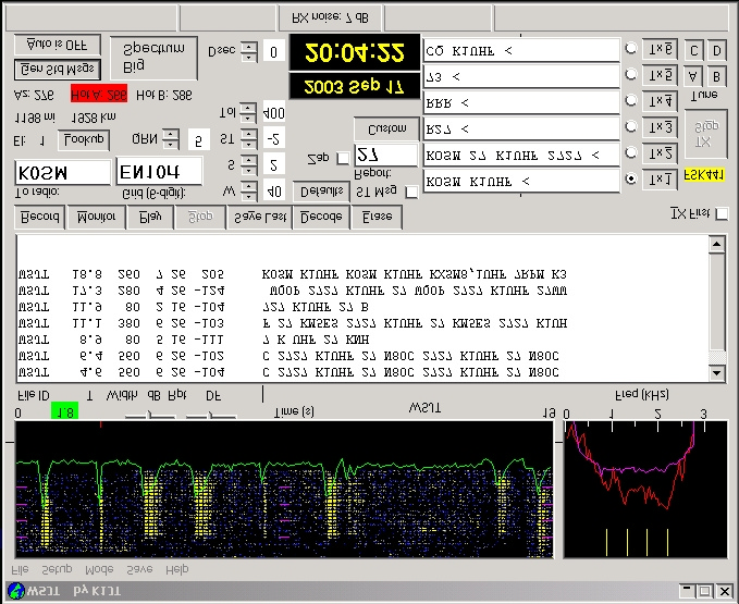 pings hörs hos K1UHF WSJT FSK441 MODE