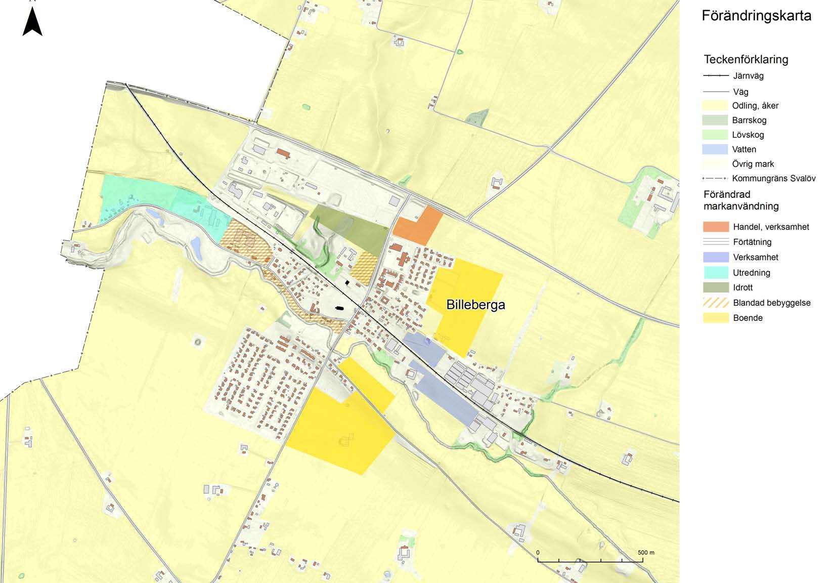 Förändringskartor för tätorter Förändringskarta Billeberga Utredningsområden På karta