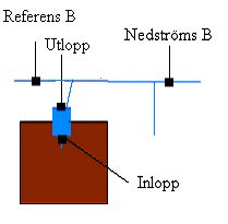 Figur 6b: Näsmyran- schematisk beskrivning av provtagningspunkternas placering i relation till torvtäkten.