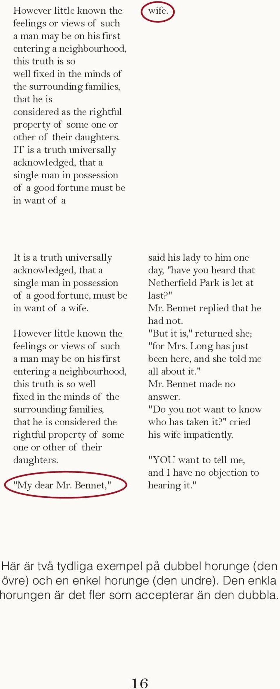 IT is a truth universally acknowledged, that a single man in possession of a good fortune must be in want of a It is a truth universally acknowledged, that a single man in possession of a good