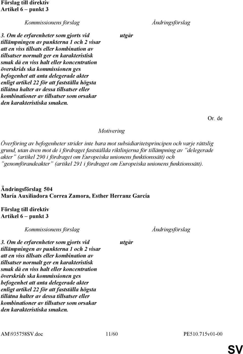 överskrids ska kommissionen ges befogenhet att anta delegerade akter enligt artikel 22 för att fastställa högsta tillåtna halter av dessa tillsatser eller kombinationer av tillsatser som orsakar den