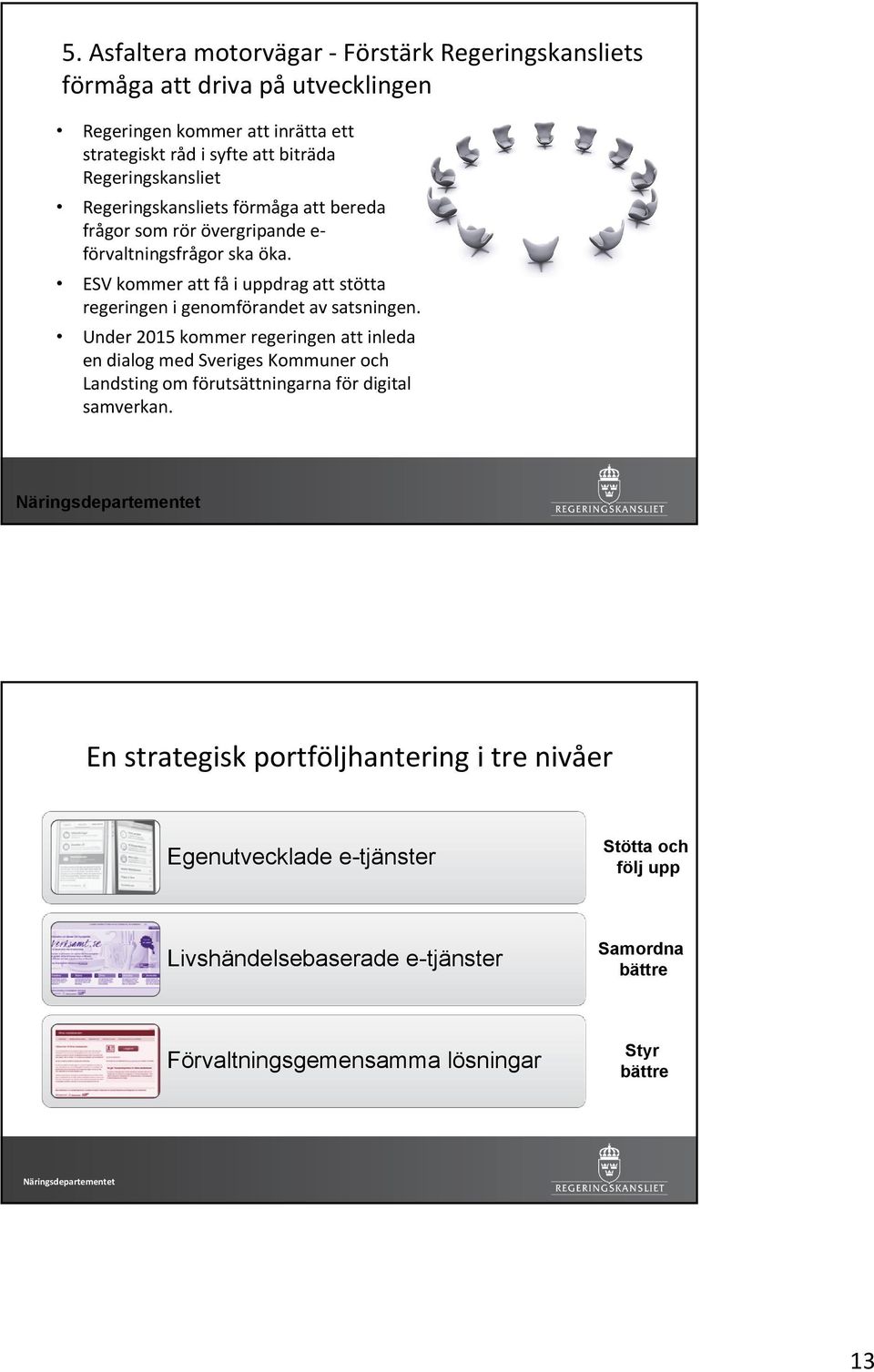 ESV kommer att få i uppdrag att stötta regeringen i genomförandet av satsningen.