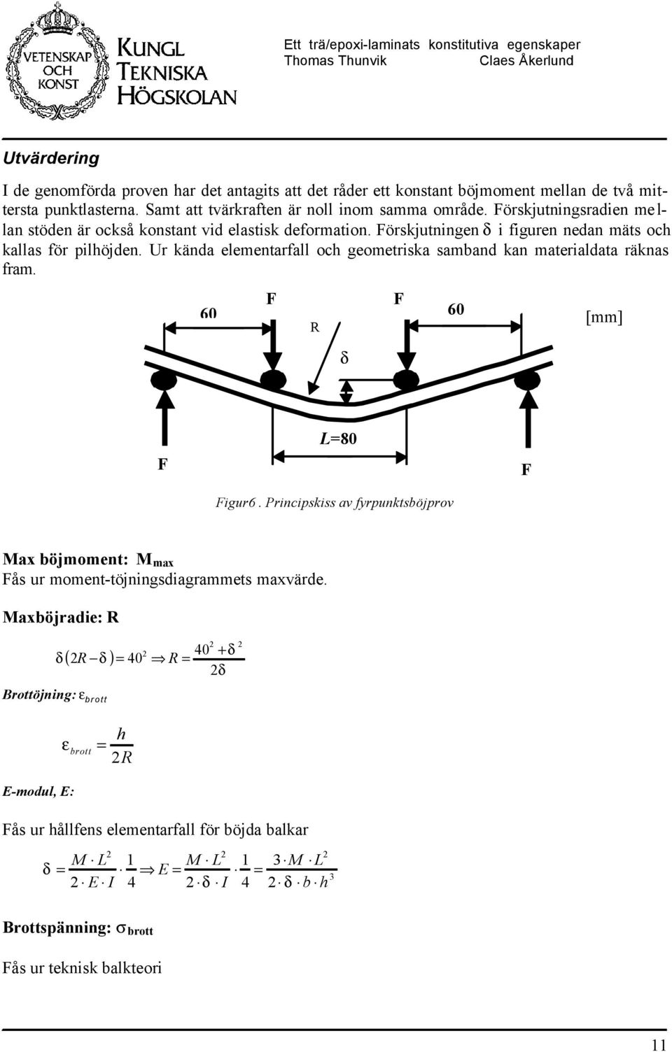 Ur kända eementarfa oc geometriska samand kan materiadata räknas fram. 60 R d 60 [mm] L80 igur6.