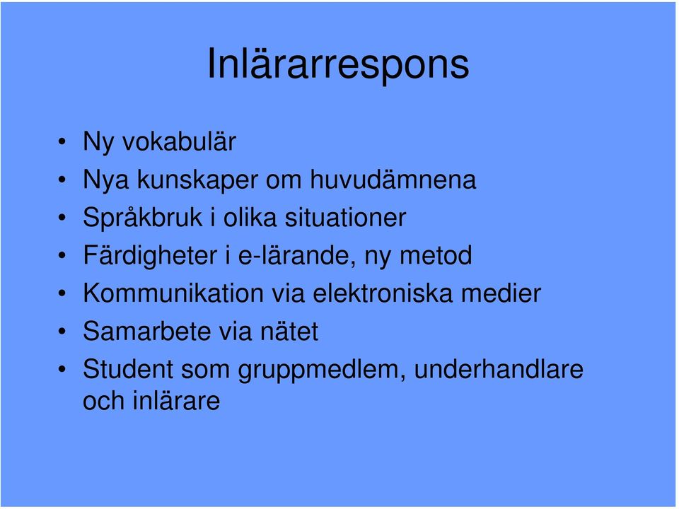 metod Kommunikation via elektroniska medier Samarbete via