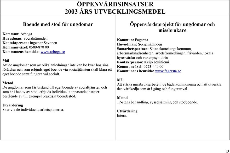 De ungdomar som får bistånd till eget boende av socialtjänsten och som är i behov av stöd, erbjuds individuellt anpassade insatser bestående av till exempel praktiskt boendestöd.