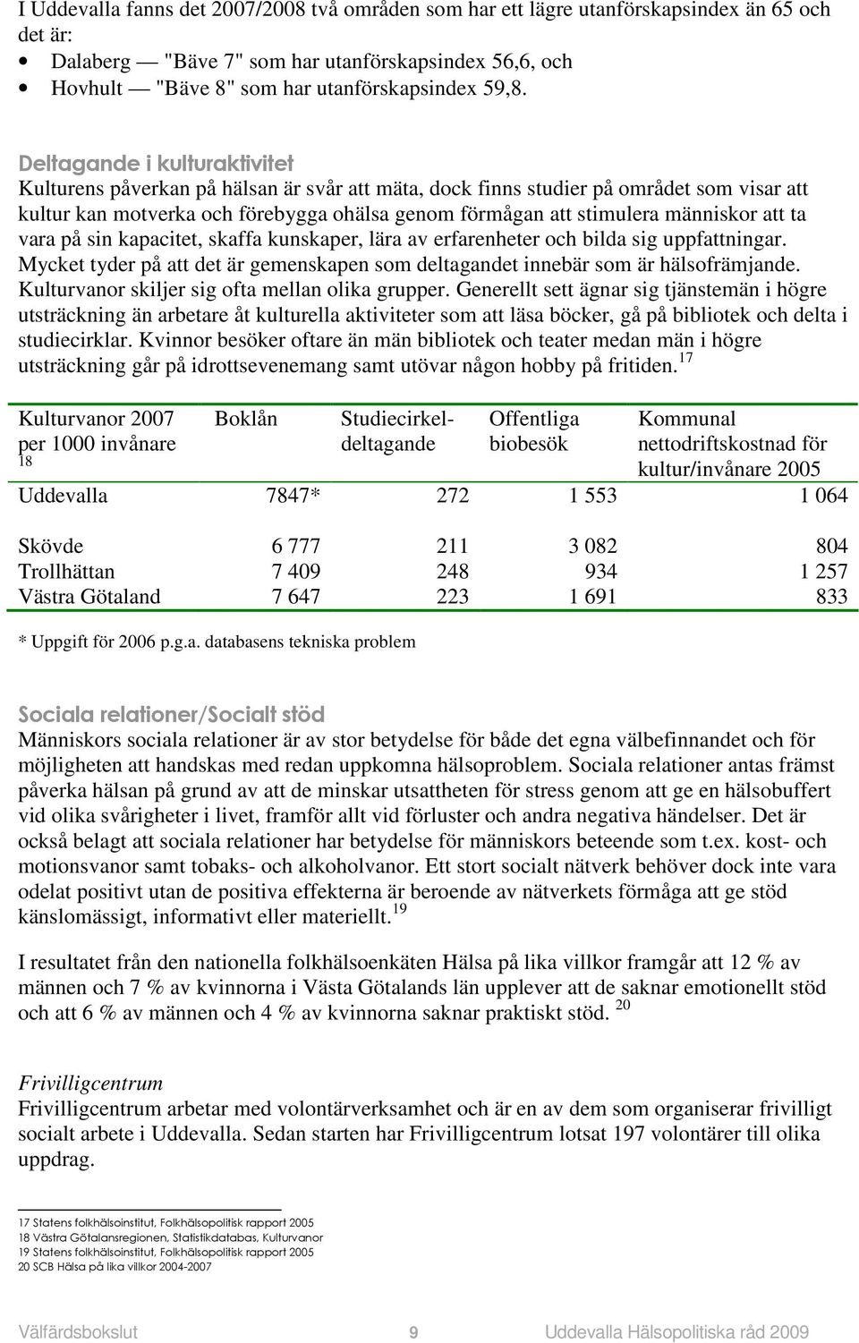 att ta vara på sin kapacitet, skaffa kunskaper, lära av erfarenheter och bilda sig uppfattningar. Mycket tyder på att det är gemenskapen som deltagandet innebär som är hälsofrämjande.