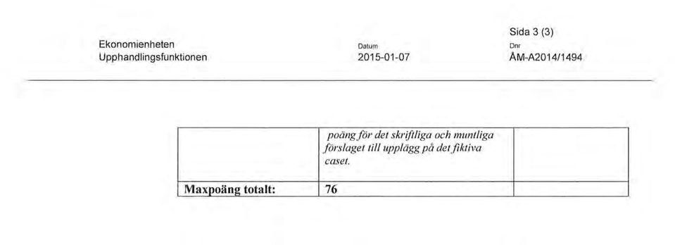 Maxpoäng totalt: poäng för det skriftliga och