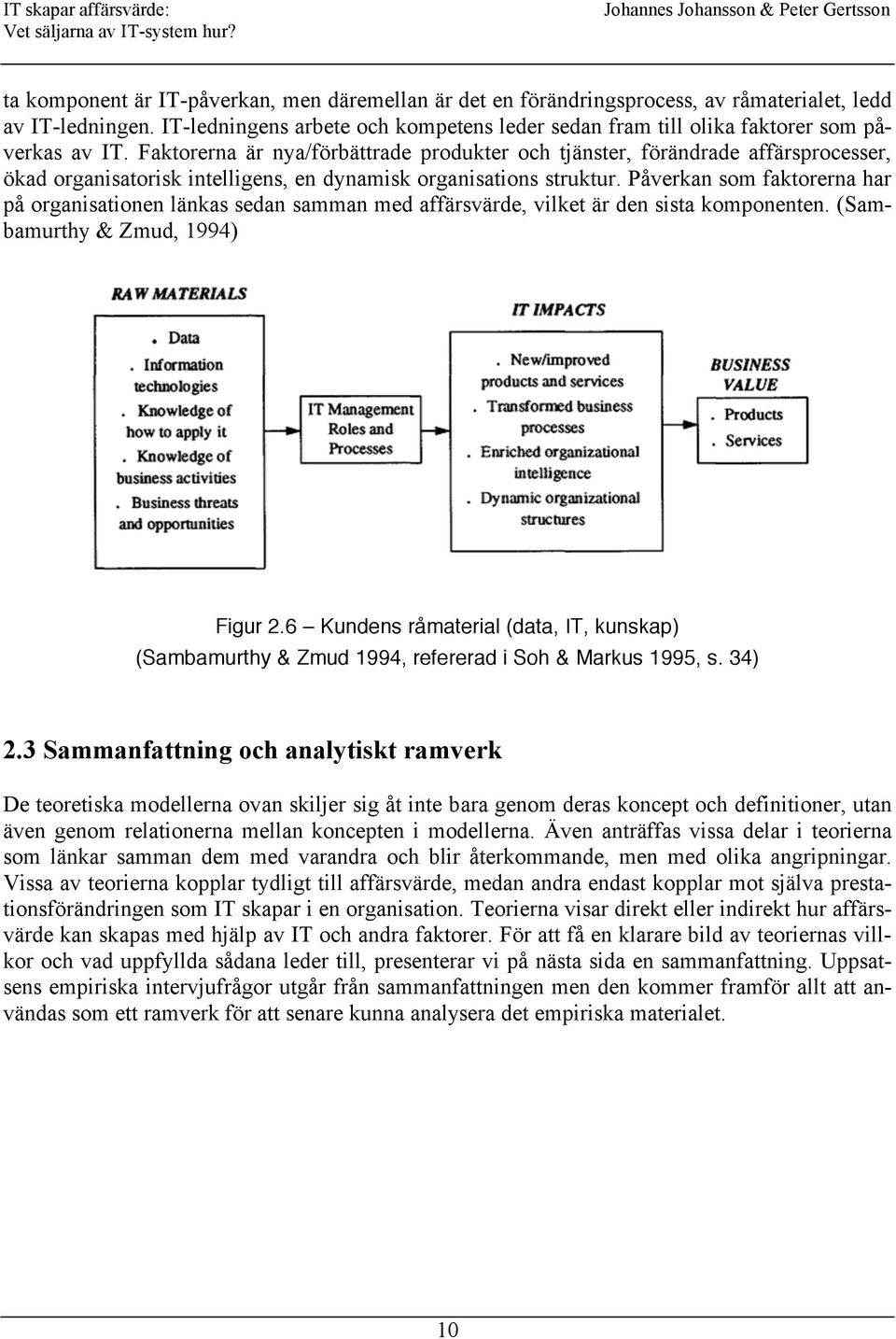 Faktorerna är nya/förbättrade produkter och tjänster, förändrade affärsprocesser, ökad organisatorisk intelligens, en dynamisk organisations struktur.