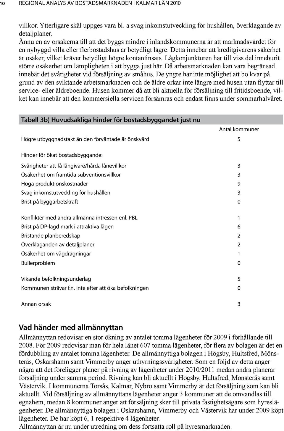 Detta innebär att kreditgivarens säkerhet är osäker, vilket kräver betydligt högre kontantinsats. Lågkonjunkturen har till viss del inneburit större osäkerhet om lämpligheten i att bygga just här.