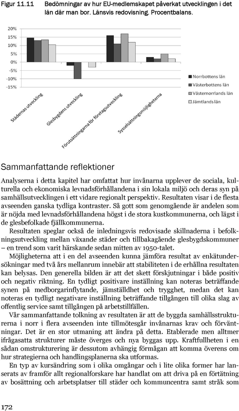 samhällsutvecklingen i ett vidare regionalt perspektiv. Resultaten visar i de flesta avseenden ganska tydliga kontraster.