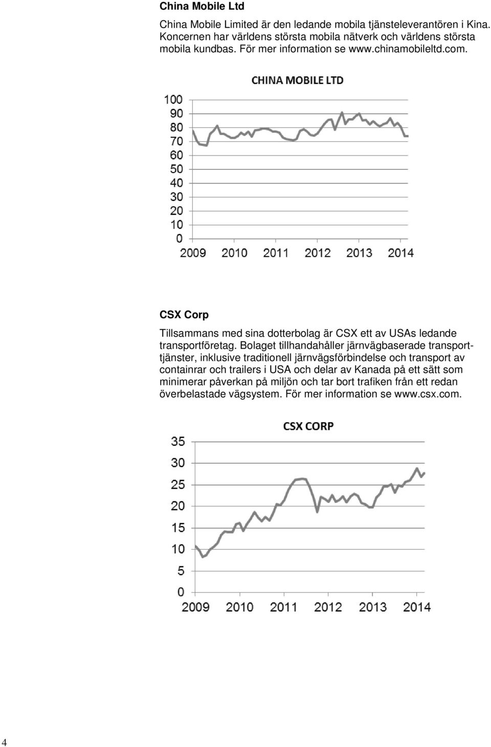 CSX Corp Tillsammans med sina dotterbolag är CSX ett av USAs ledande transportföretag.